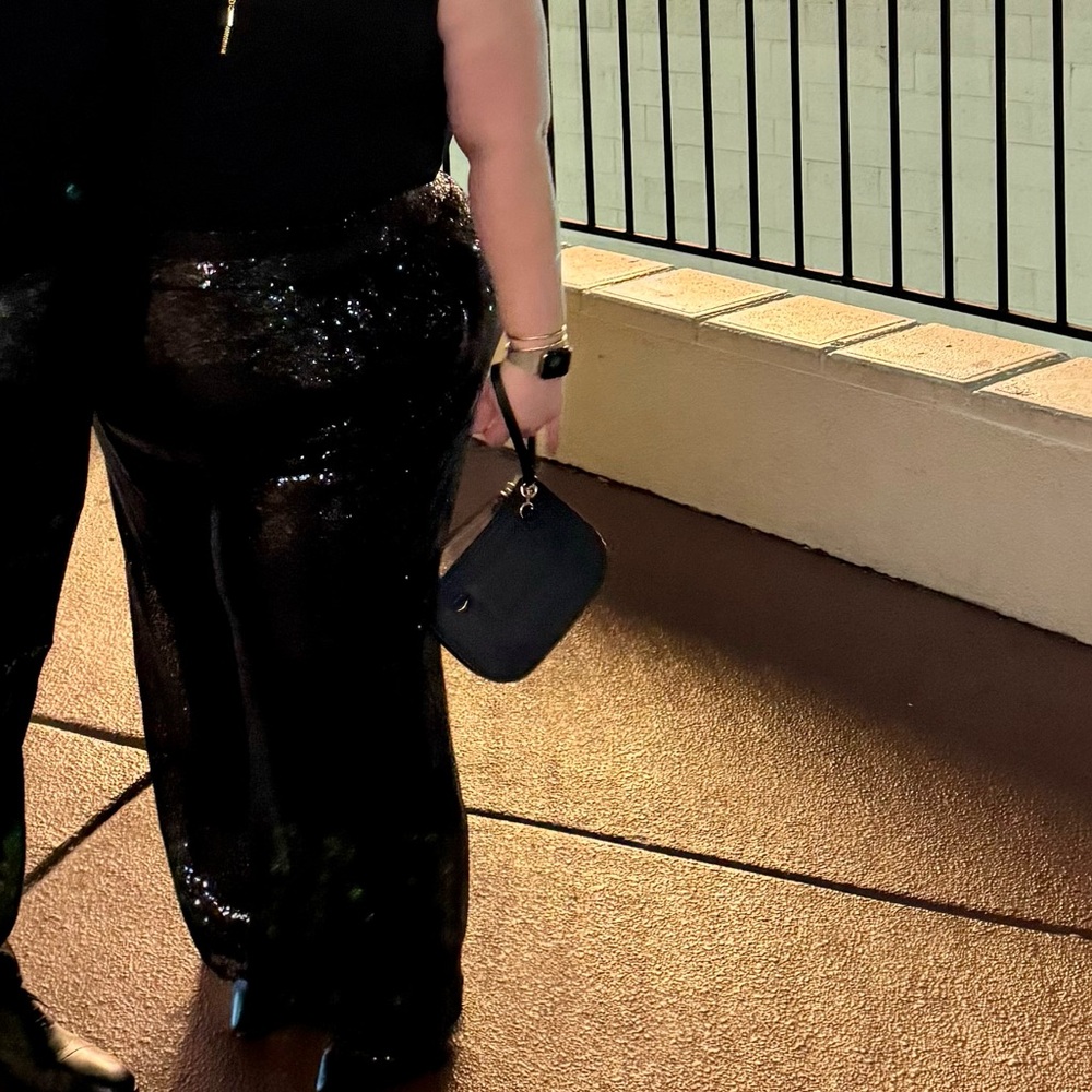 Wide leg sequin pants